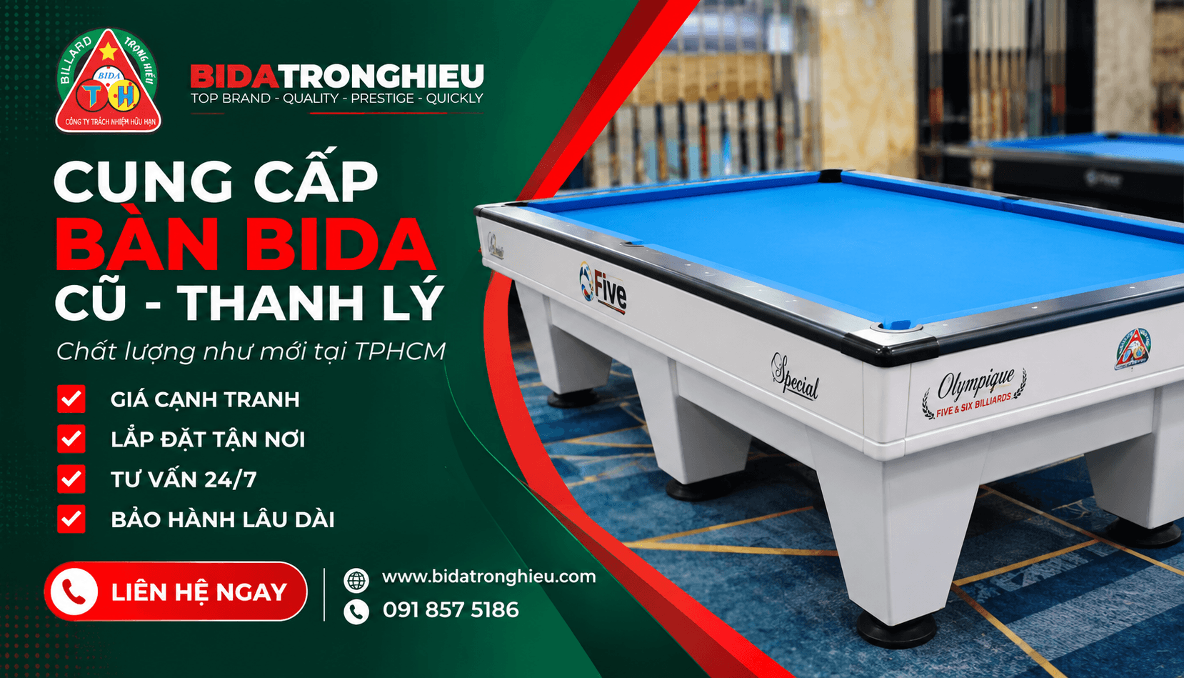 Bàn bida cũ tại Bida Trọng Hiếu